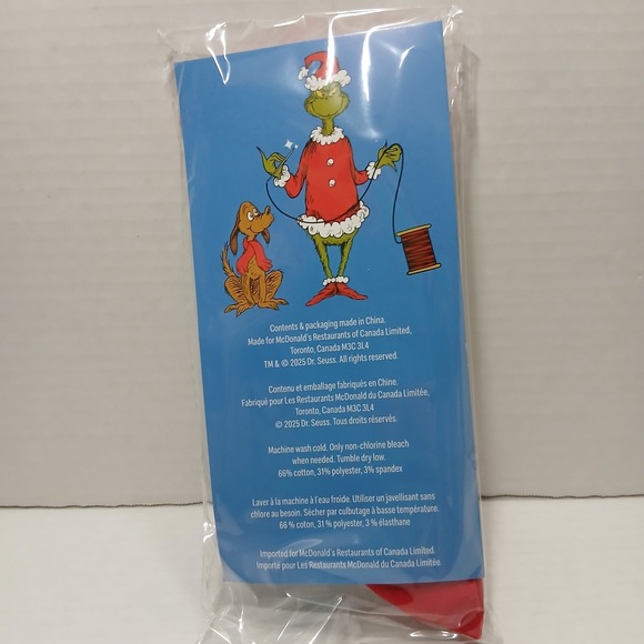 McDonald's Canada The Grinch 2025 Socks NEW Adult One Size - Picture 2 of 2